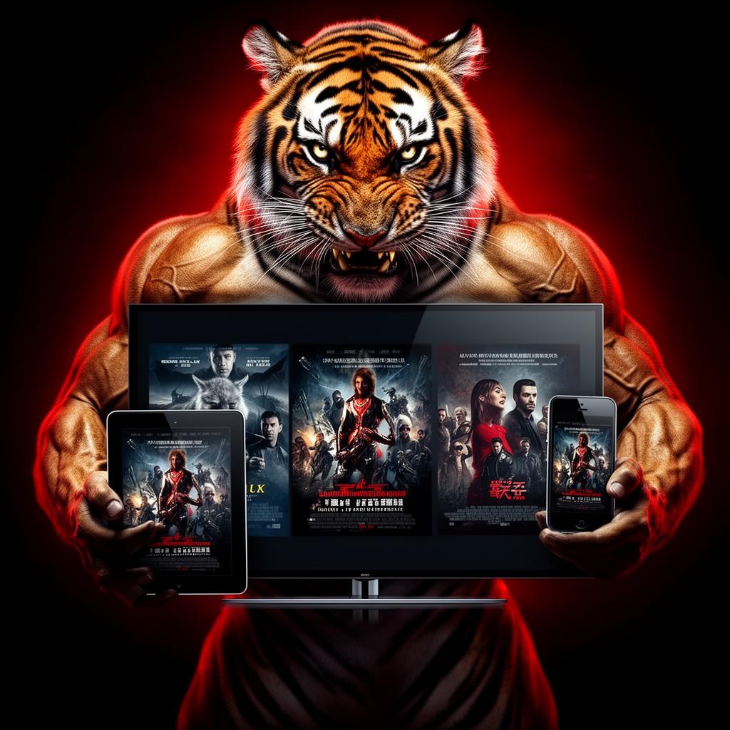 TV, tablet e celular exibindo filmes e séries